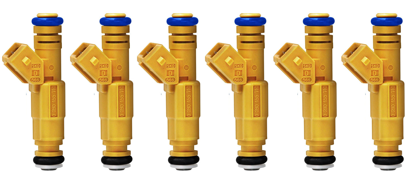 6 x Fuel Injectors For JEEP 1987-1998 4.0L OEM 0280155710 0280155700 EV1 4 hole