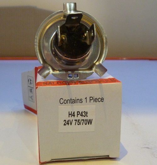Pair (2) 24V H4 75/70W Car or Truck Headlight Helogen Clear Globes Bulbs