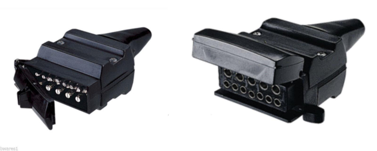 3 x NARVA 82171 & 82072 12 PIN FLAT QUICKFIT TRAILER PLUG AND SOCKET CARAVAN 4x4