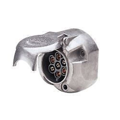 NARVA 82062 7 PIN ROUND METAL TRAILER SOCKET PLUS NARVA 82325 ANGLED BRACKET