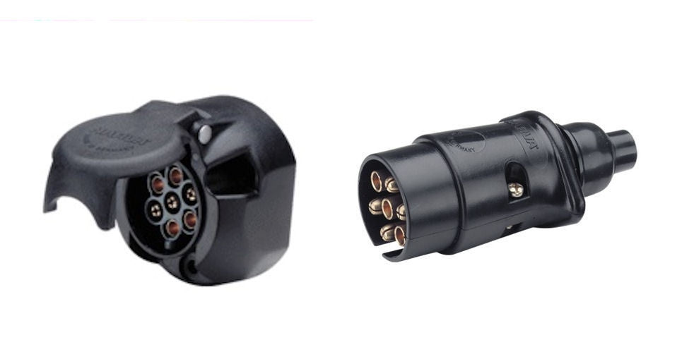 Narva 82052 7 Pin Round Plastic Trailer Socket Plus NARVA 82181 Trailer Plug