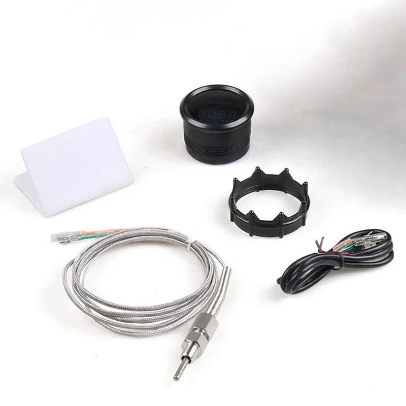 2 Inch 52Mm Exhaust Gas Temp Gauge Digital Exhaust Temperature EGT EXT Gauge Blue Led Car Gauge Car Meter With Sensor