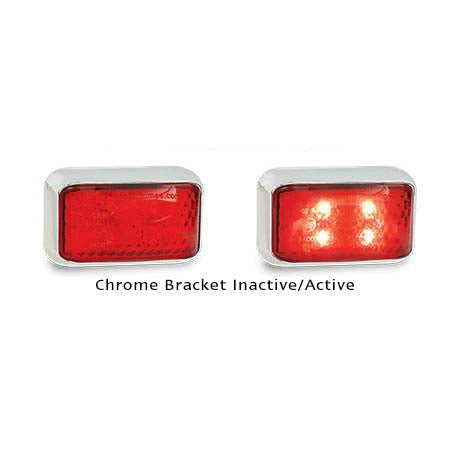 LED Autolamps 35CRM 12-24 Volt Rear End Outline Chrome Bracket Marker Lamp