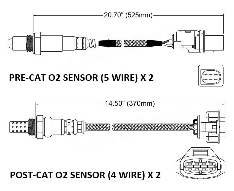 O2 sensor kit for holden commodore ve v6 models to sept 2007 (4 sensors total)
