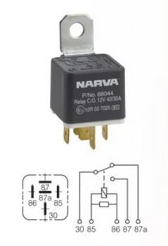 10 x NARVA 68044BL RELAY 5 PIN 12 VOLT 30 40 AMP CHANGE OVER TYPE