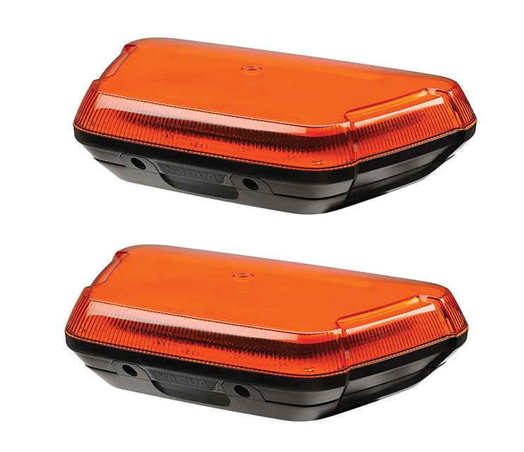 2 x Narva 10-80V Aerotech LED Mini Light Box (Amber) Permanent Mount 85015A