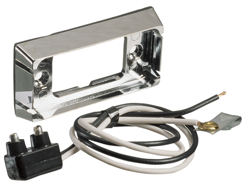 91558 Narva 12 Volt L.E.D External Cabin Lamp (Amber) with Chrome Mounting Base