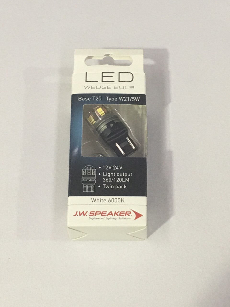 1 Pair x JW Speaker LED W21/5W T20 7443 6000K Dual Brightness White bulb for Hil