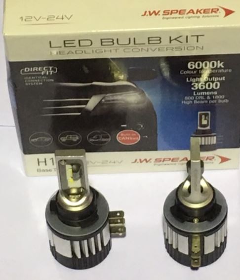 JW Speaker H15 LED 6000K DIRECT FIT LED GLOBE - BUILT IN CANBUS pair