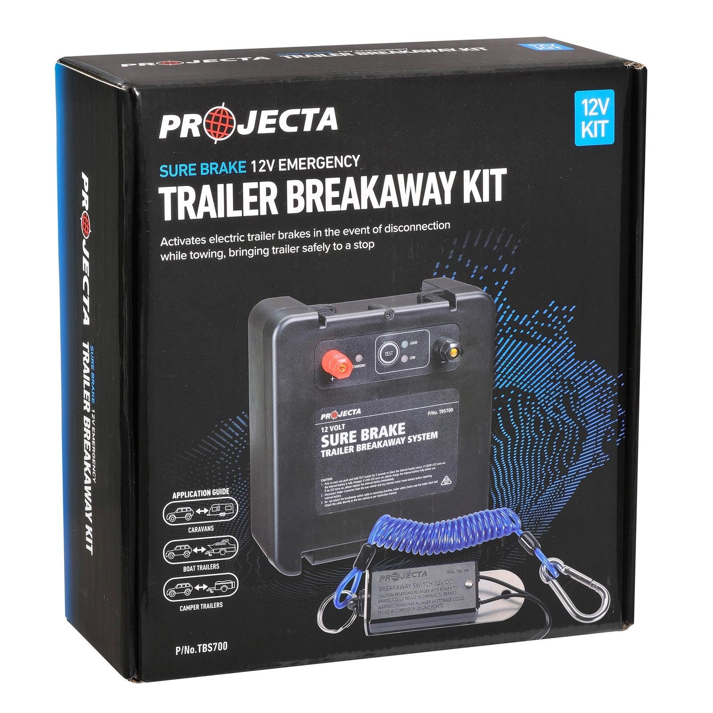 Projecta Sure Break 12V Emergency Trailer Breakaway Kit - Part No. TBS700