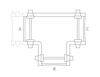 IONNIC 9806130/10 T Piece A Hook Up Without Mounting Slot