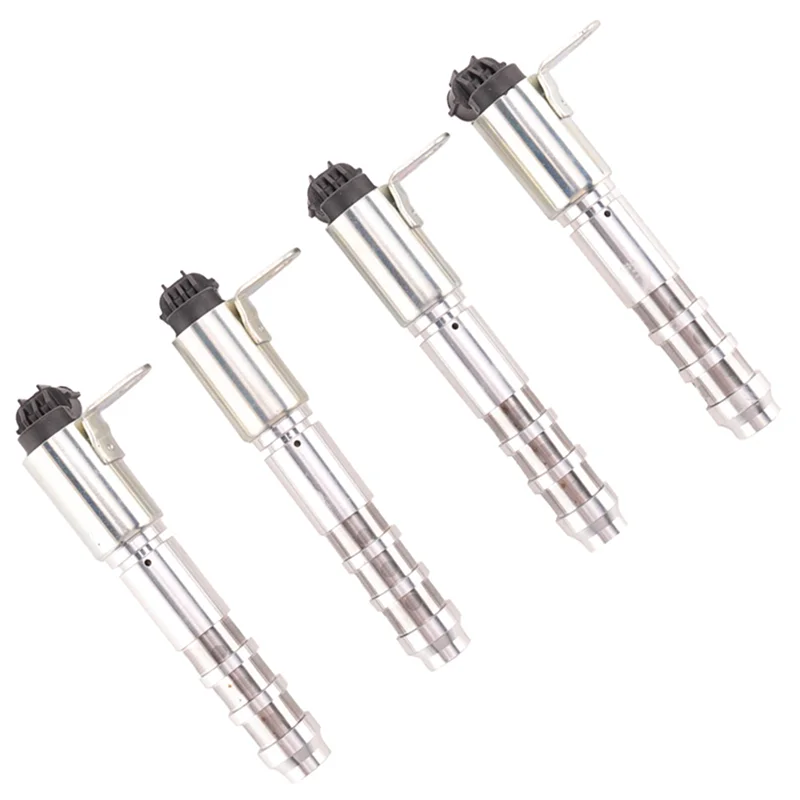 4 Piece Oil Control Valve Camshaft Solenoid VVT Valve Silver & Black Metal+ABS Automotive For Cadillac Buick GMC