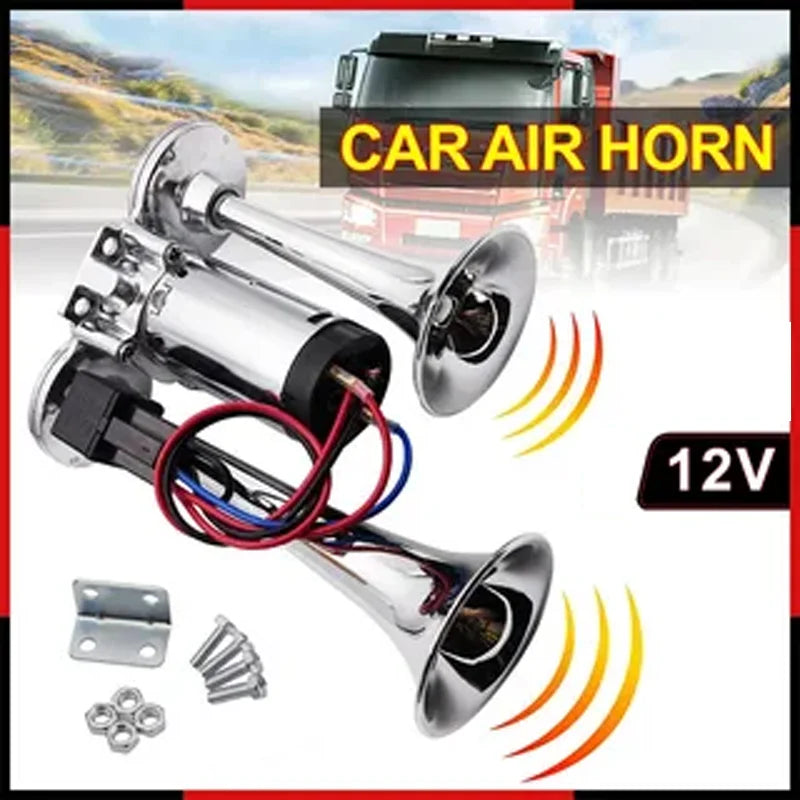 Car Acesssories Dual Trumpets Super Loud Car Electric Horn Speaker 600DB 12V Low Current High Decibel For Cars Boats And Truck