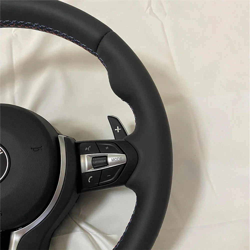 For BMW M3 M6 E F-chassis Models NAPA Leather Steering wheel Hand Sewn Tricolor Thread Steering wheels Car Accessories