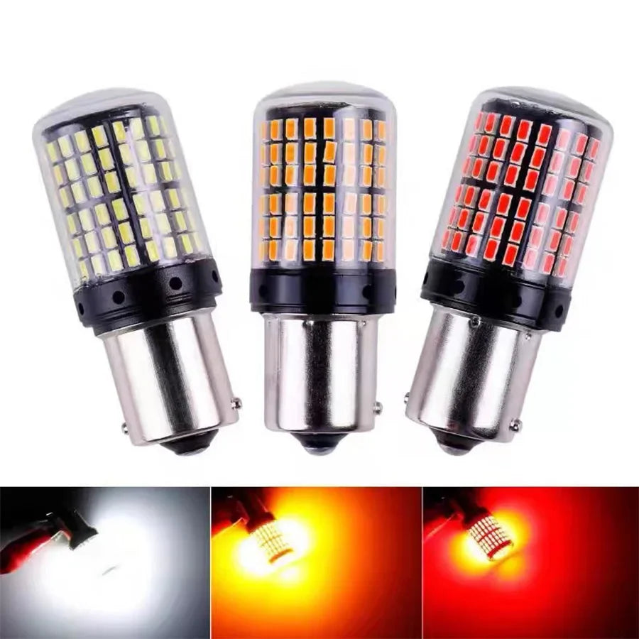 2Pcs 144SMP 1156 BA15S P21W BAU15S PY21W 7440 W21W P21/5W 1157 7443 3157 LED Bulbs 54smd CanBus Lamp Reverse Turn Signal Light
