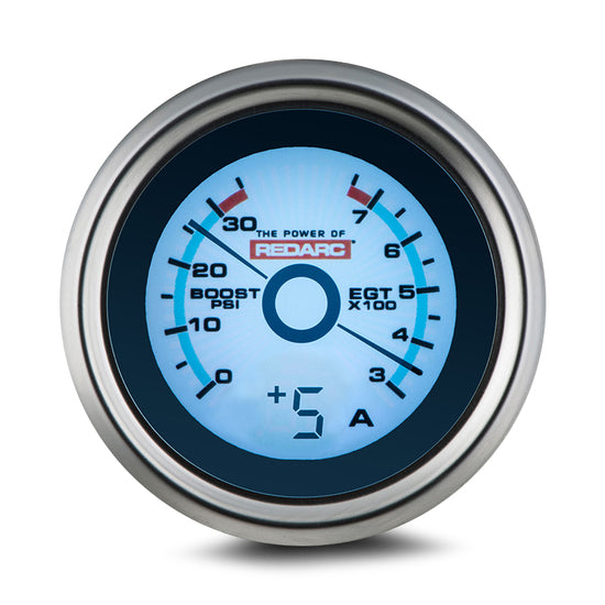 EGT & BOOST PRESSURE 52MM GAUGE WITH OPTIONAL CURRENT DISPLAY G52-BEA