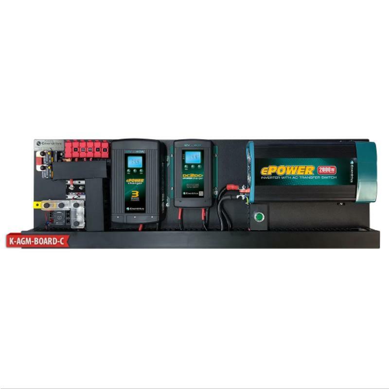 Enerdrive Enerdrive 40A AC and DC DIY Installation Kit, With ePRO Plus Battery Monitor & 2000W RCD & AC Transfer Switch Inverter (K-AGM-Board-C)