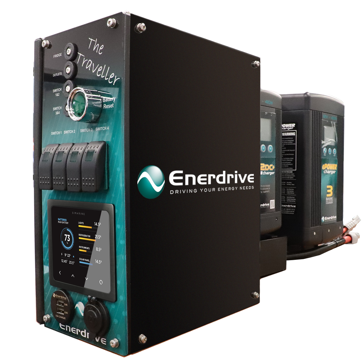 Enerdrive 4WD Canopy Traveller System + Simarine Battery Monitor Quad Shunt - K-Traveller-03