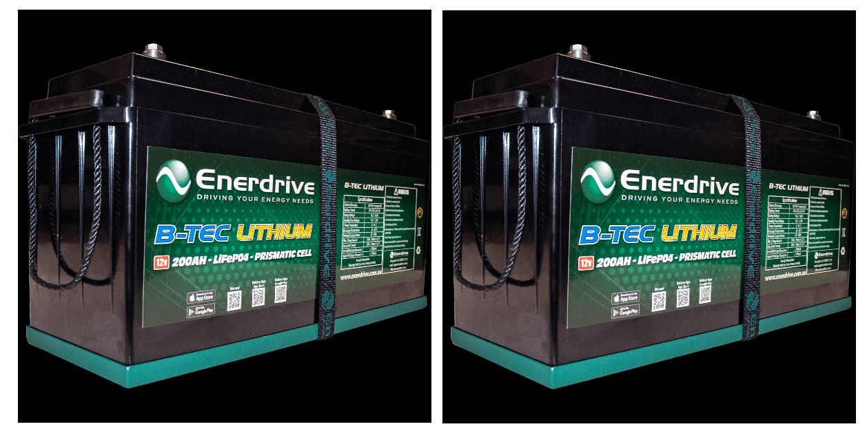 2 x 200ah Enerdrive ePOWER B-TEC 12V Lithium Battery with App Monitoring EPL-200