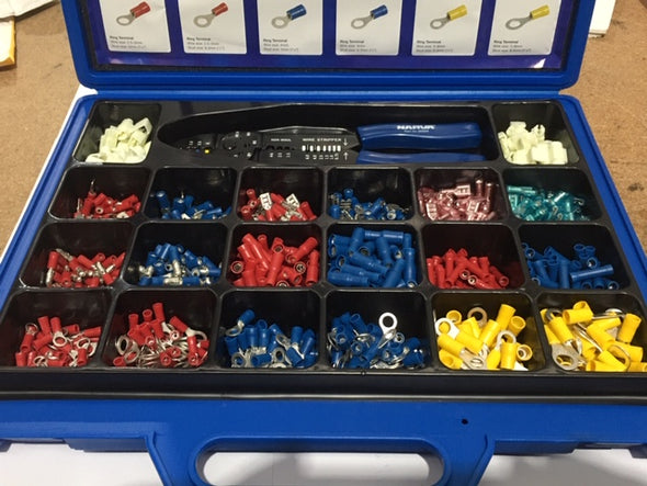 Narva Cable Terminal Assortment Kit - 910 Pieces & Crimper Tool - Part # 56530