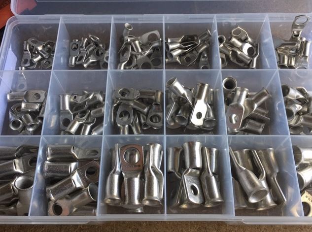 57110 Narva Cable Lugs Assortment - 165 Pieces Battery Cable Lug Electrical Term