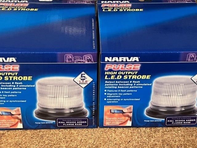 2 x Narva 85240A Pulse High Output LED Rotating Strobe Beacon Flashing Light