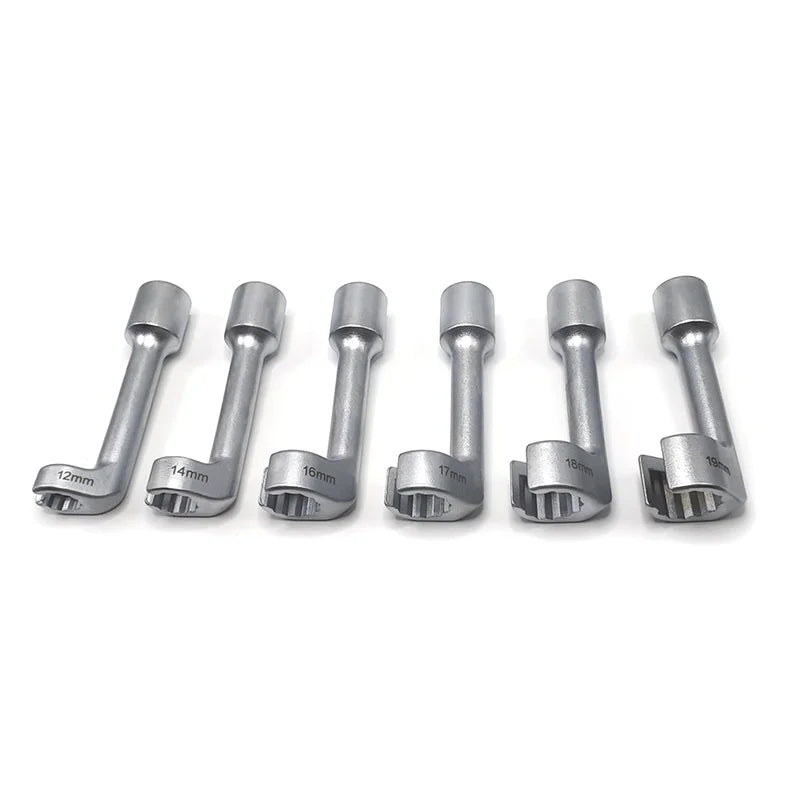 6-Piece Injector Fuel Line Socket Wrench Set 1/2" Diesel Fuel Injector Line Injection Socket Wrench Spanner Tool Set 12/14/16mm