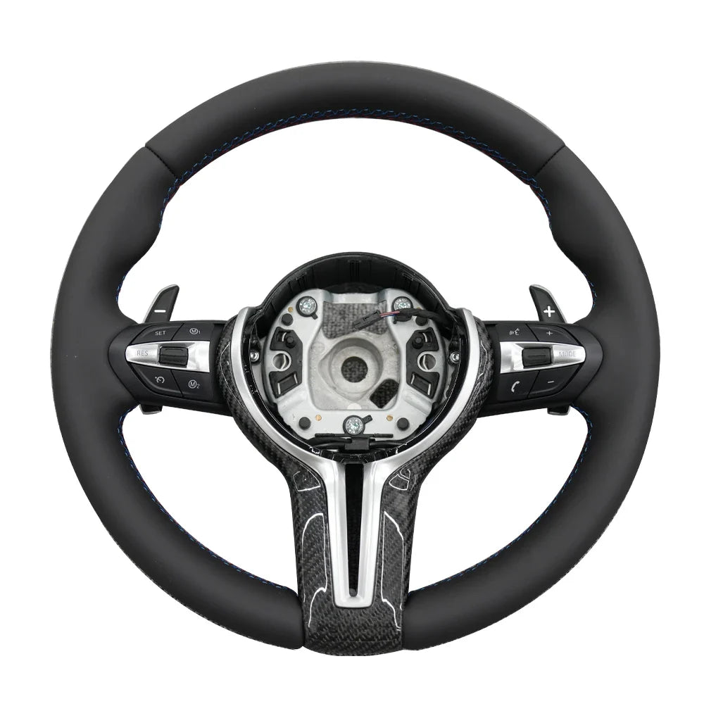 Leather Paddleshift Steering Wheel for BMW 5 6 7 Series F01 F02 F06 F07 F10 F11 F12 F13 M SPORT Carbon Fiber Trim