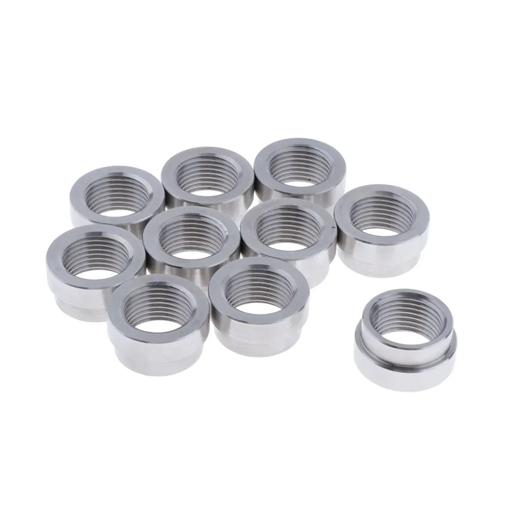 10 Pcs M18x1.5 O2 Oxygen Sensor Stainless Steel Iron Weld On Bung Plug Stepped Nut Cap Kit For Lambda Sensor Oxygen Sensor