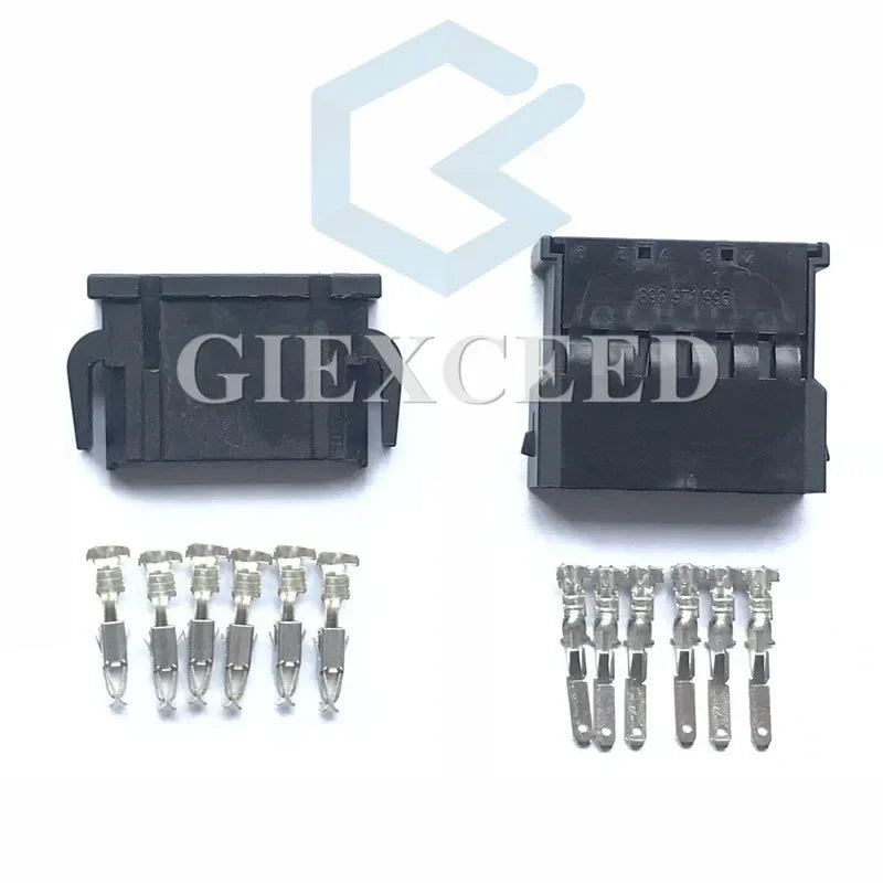 2 Sets 6 Pin 872 862 521 1-1670920-1 893971996 89397199 Fuel Injector Connector Dash Sensor Plug AC Assembly Socket For VW Audi
