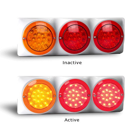 LED Autolamps 102WARRM 12-24 Volt Stop / Tail and Indicator Combination Lamp