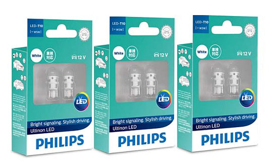 6 PCS PHILIPS Ultinon LED T10 W5W 12V 6000K XENON WHITE REGO INTERIOR LIGHT