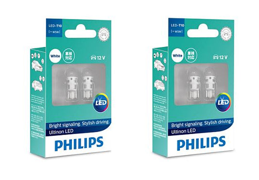 4 x PHILIPS T10 ULTINON LED W5W 6000K XENON HID WHITE LIGHT PARKER WHITE BULB