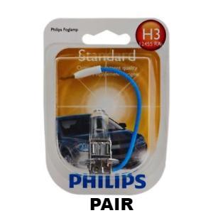 2x Philips H3 Rally Vision Essential Power 12V 100W Halogen Globe Light Bulb