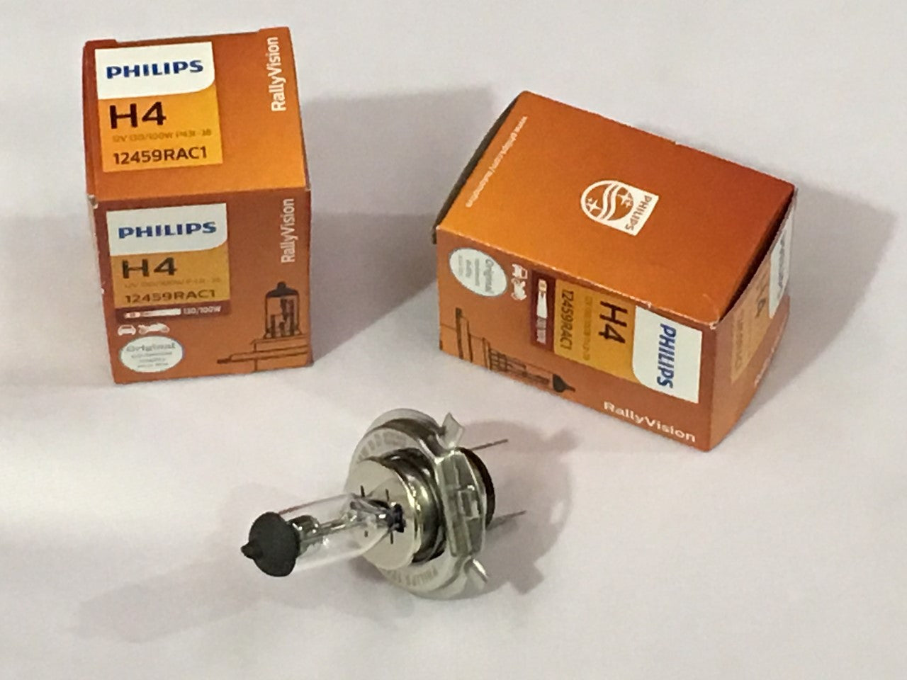 2 x Philips H4 Rally Essential Power 12V 130W /100W Halogen light globe lamp Bul