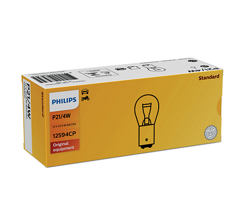10pc Philips OEM P21/4W BAZ15d 21/4w 12594CP globe bulb brake parker light 12V