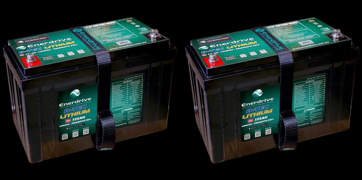2 x 125ah Enerdrive ePOWER B-TEC 12V Lithium Battery with App Monitoring