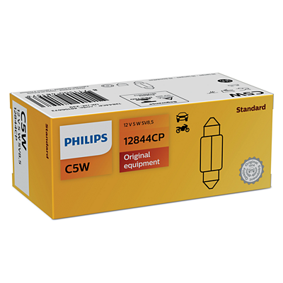 10pc Philips OEM 12844CP 36mm x 10.5mm 12V 5W C5W Festoon Halogen Light Bulb