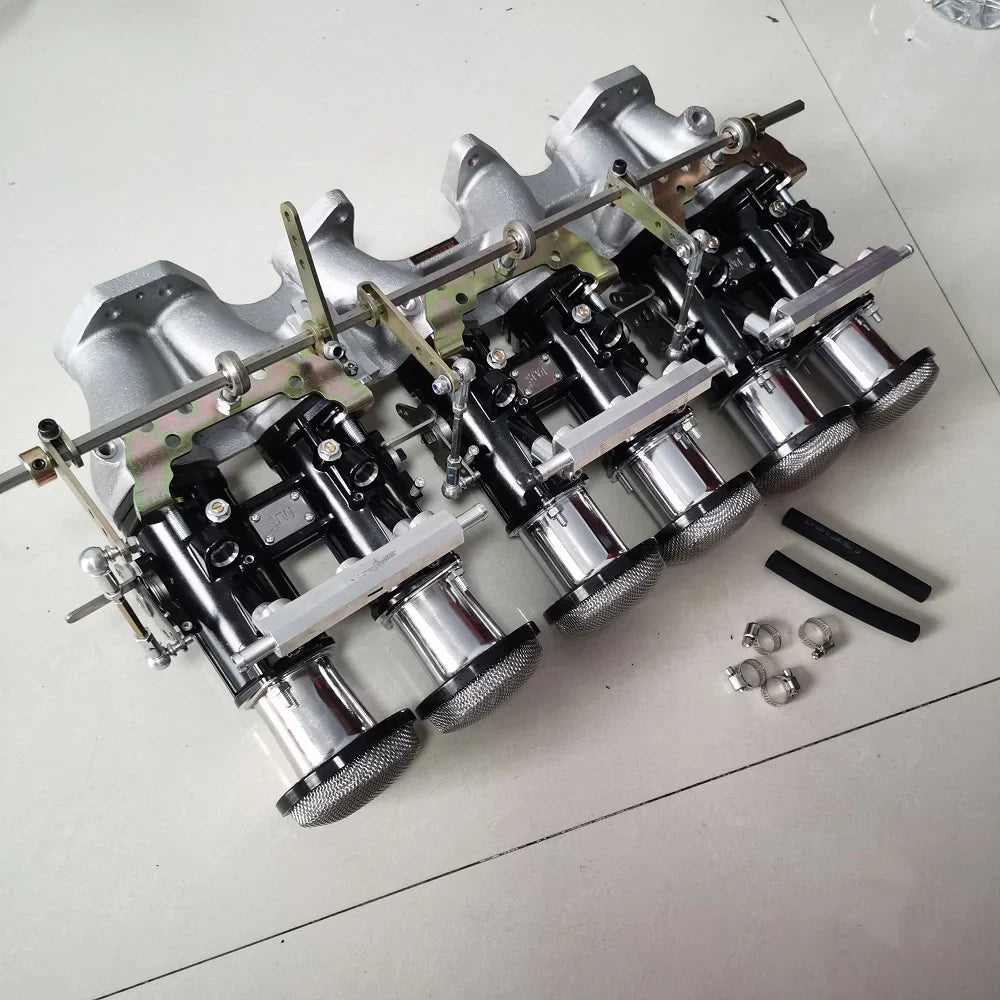 TZ5-1-3-6 three 40DCOE throttle bodies kit for In-line 6-cylinder engine and Carburetor top rod linkage,without manifold