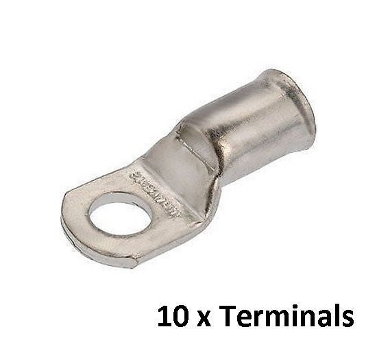 10 x NARVA 57129 CABLE LUG EYELET (25mm2) 8mm STUD 3 B&S DUAL BATTERIES, 4WD 4X4