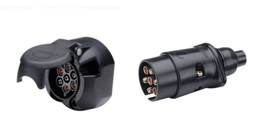 Narva 82052 7 Pin Round Plastic Trailer Socket Plus NARVA 82181 Trailer Plug