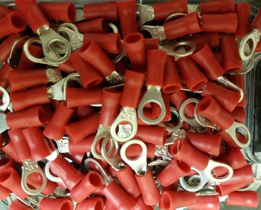 100 NARVA 56172 RING TERMINAL FLARED VINYL, INSULATED (EYE TERMINAL) 3mm WIRE