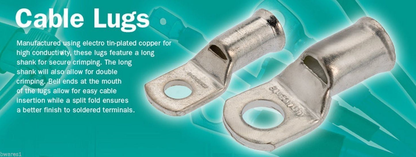 10 x NARVA 57133 CABLE LUG EYELET (35mm2) 8mm STUD 2 B&S DUAL BATTERIES, 4WD 4X4