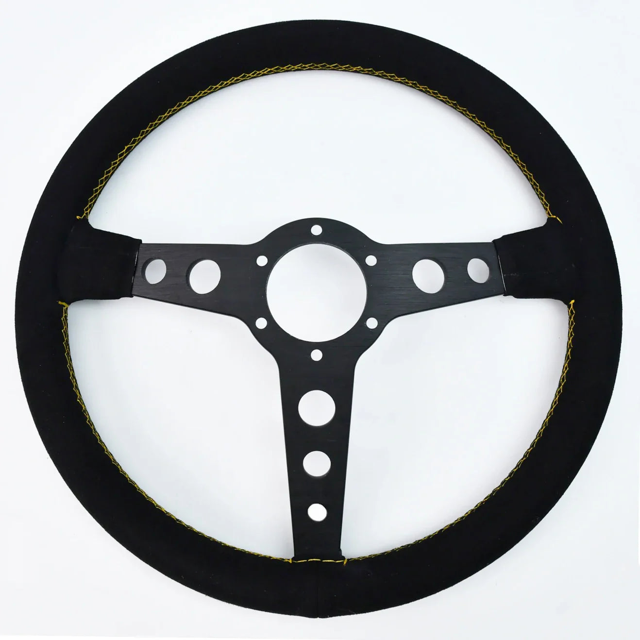 Tiypeor 50th anniversary black suede steering wheel for car