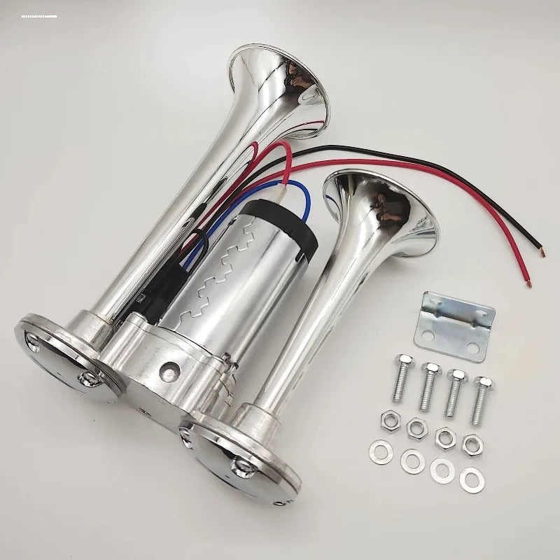 Car Acesssories Dual Trumpets Super Loud Car Electric Horn Speaker 600DB 12V Low Current High Decibel For Cars Boats And Truck