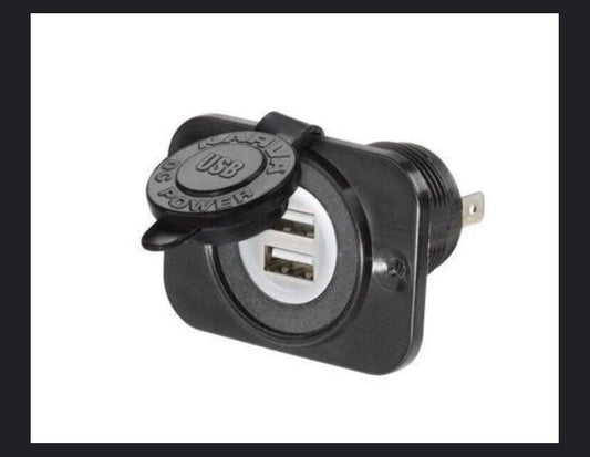 NARVA HEAVY DUTY FLUSH MOUNT DUAL USB CARAVAN 4X4 81134 2.5AMPS IDEAL FOR IPADS