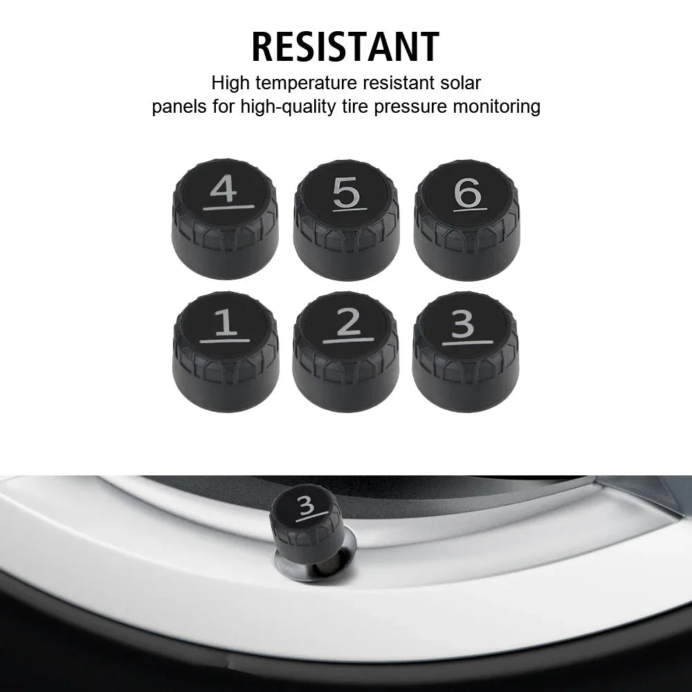 Tire Pressure Monitoring System H13 Truck Car Tyre Pressure Monitor 6 External Sensors Temperature Warning Fuel Save Intelligent