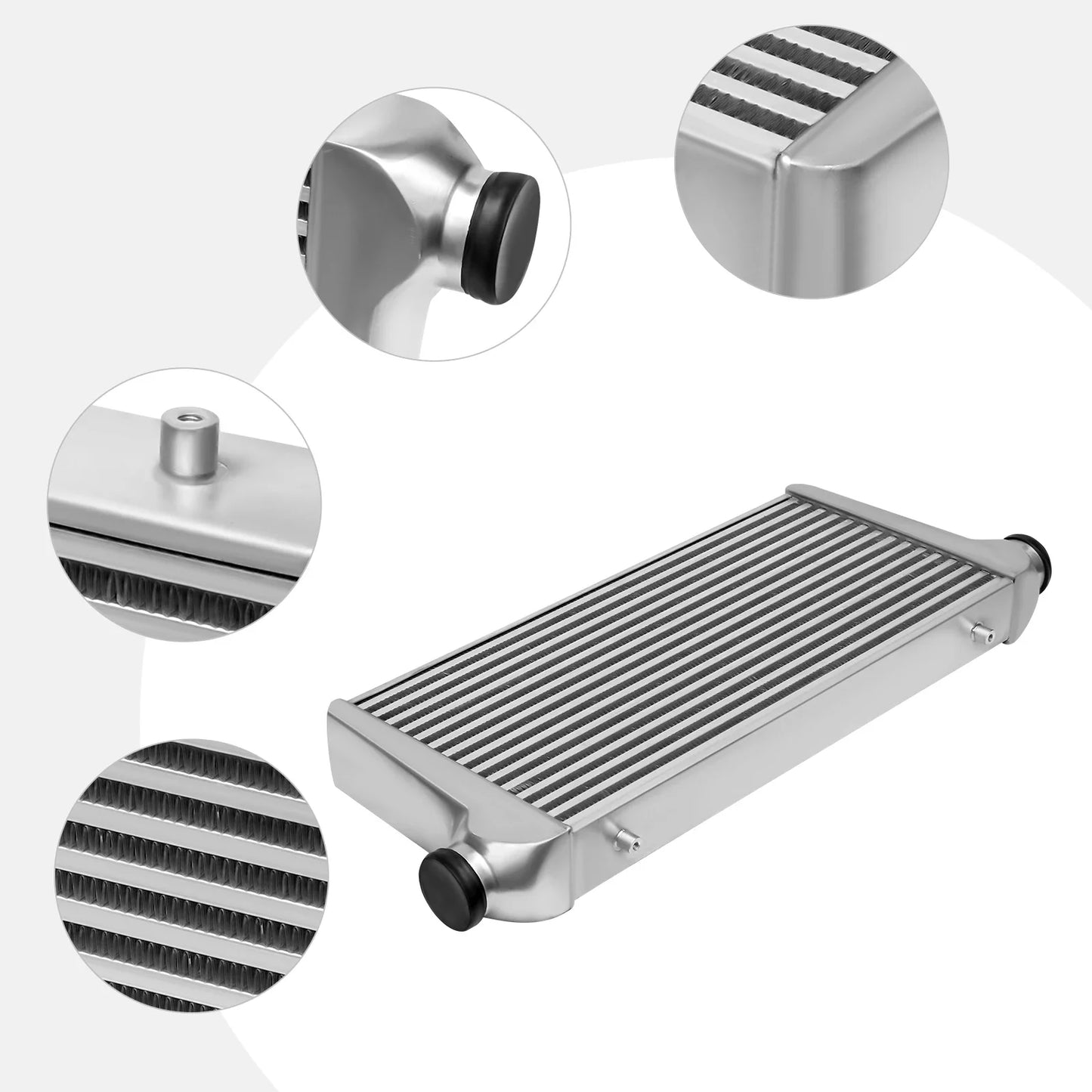 31X12X3 2.5inch I/O Universal Turbo Intercooler For Toyota Acura,BWM,Audi,Honda,Mazda Aluminum Silver Turbo Superchargers