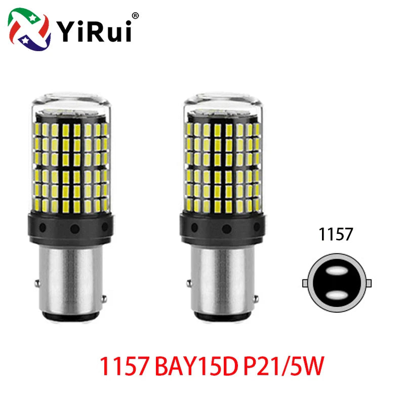 2pcs 12-48V New LED Bulbs 144smd Lamp Reverse Turn Signal Light BA15S P21W BAU15S PY21W 7440 W21W P21/5W 1157 BAY15D