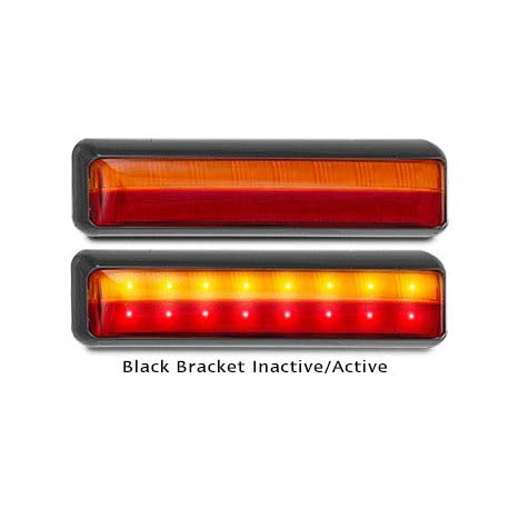 LED Autolamps 201BSTIM 12-24 Volt Black Bracket Stop / Tail and Indicator Combin